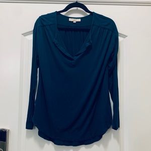 Dark teal long sleeve blouse